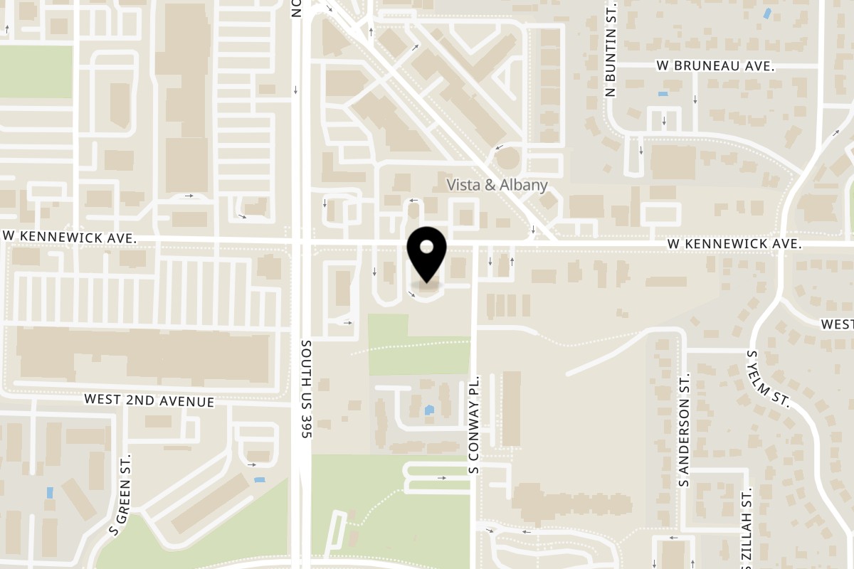 Map showing the location of Bruchi's CheeseSteaks & Subs Kennewick - 2615 W Kennewick Ave on 2615 W Kenneiwck Ave in Kennewick