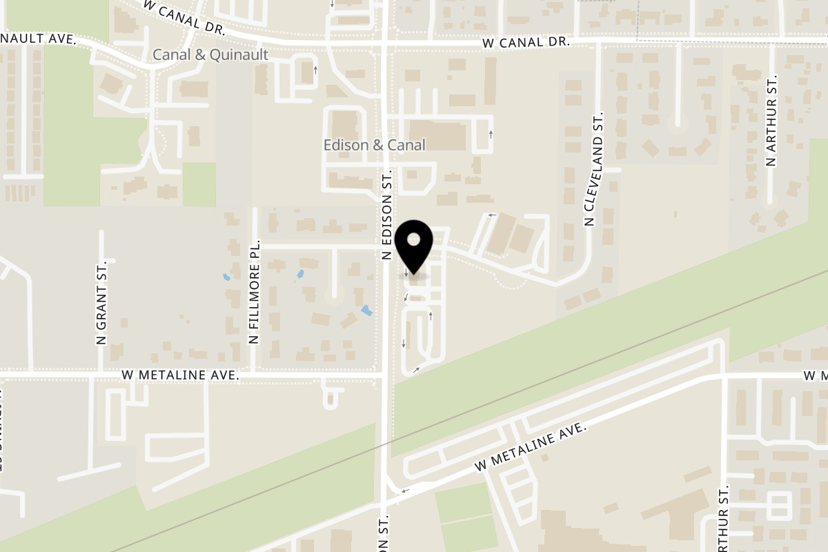 Map showing the location of Bruchi's CheeseSteaks & Subs Kennewick - 5209 W Okanogan Pl on 5209 W Okanogan Pl in Kennewick