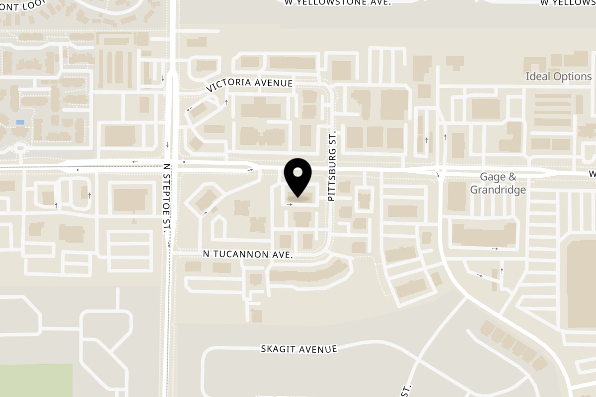 Map showing the location of Bruchi's CheeseSteaks & Subs Kennewick - 8903 W Gage Blvd on 8903 W Gage Blvd in Kennewick